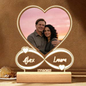 Heart-Shaped Acrylic Night Light, Romantic Gift for Couples, Perfect for Anniversary, Valentine's Day, Wedding Celebration
