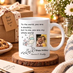 Custom Mug with "You Are My Whole World" & Hand‑Holding Design, Meaningful Gift for Family Birthdays & Holidays