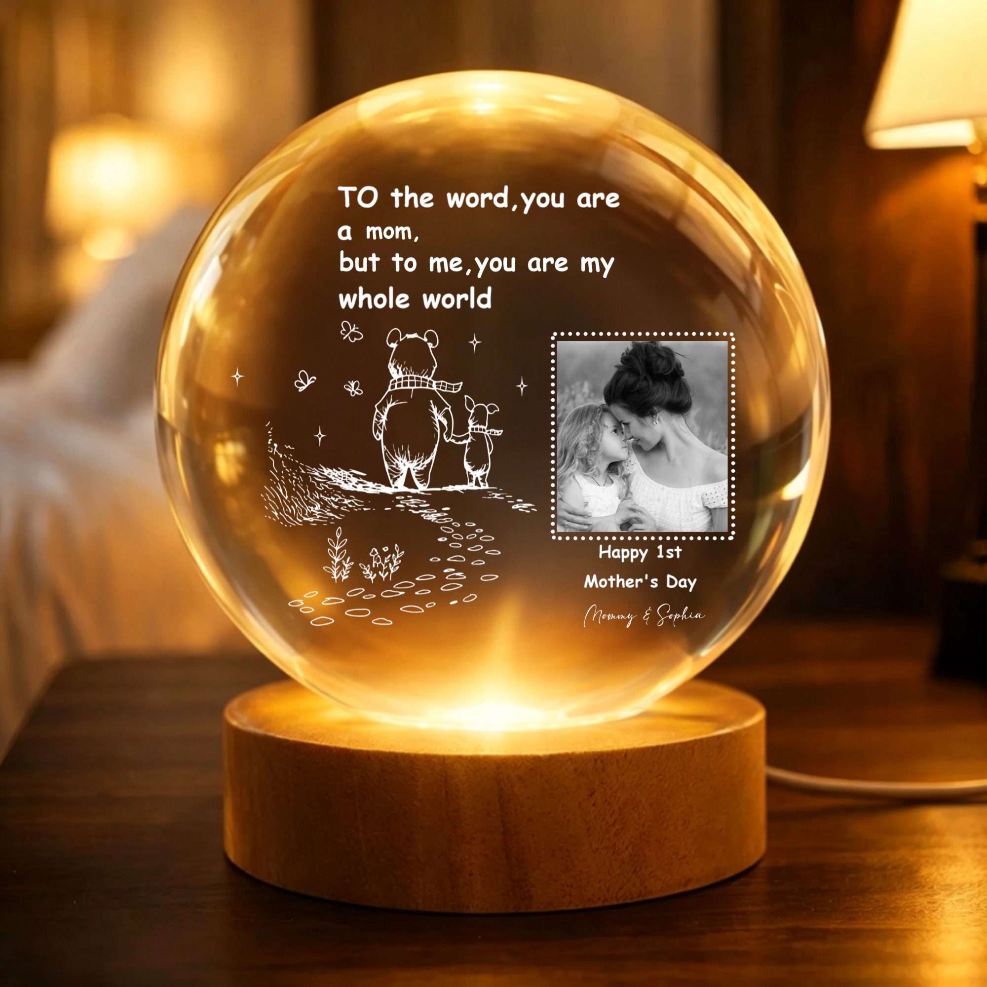 You Are My Whole World - 1st Mother's Day Gift For New Mom - Personalized Night Light