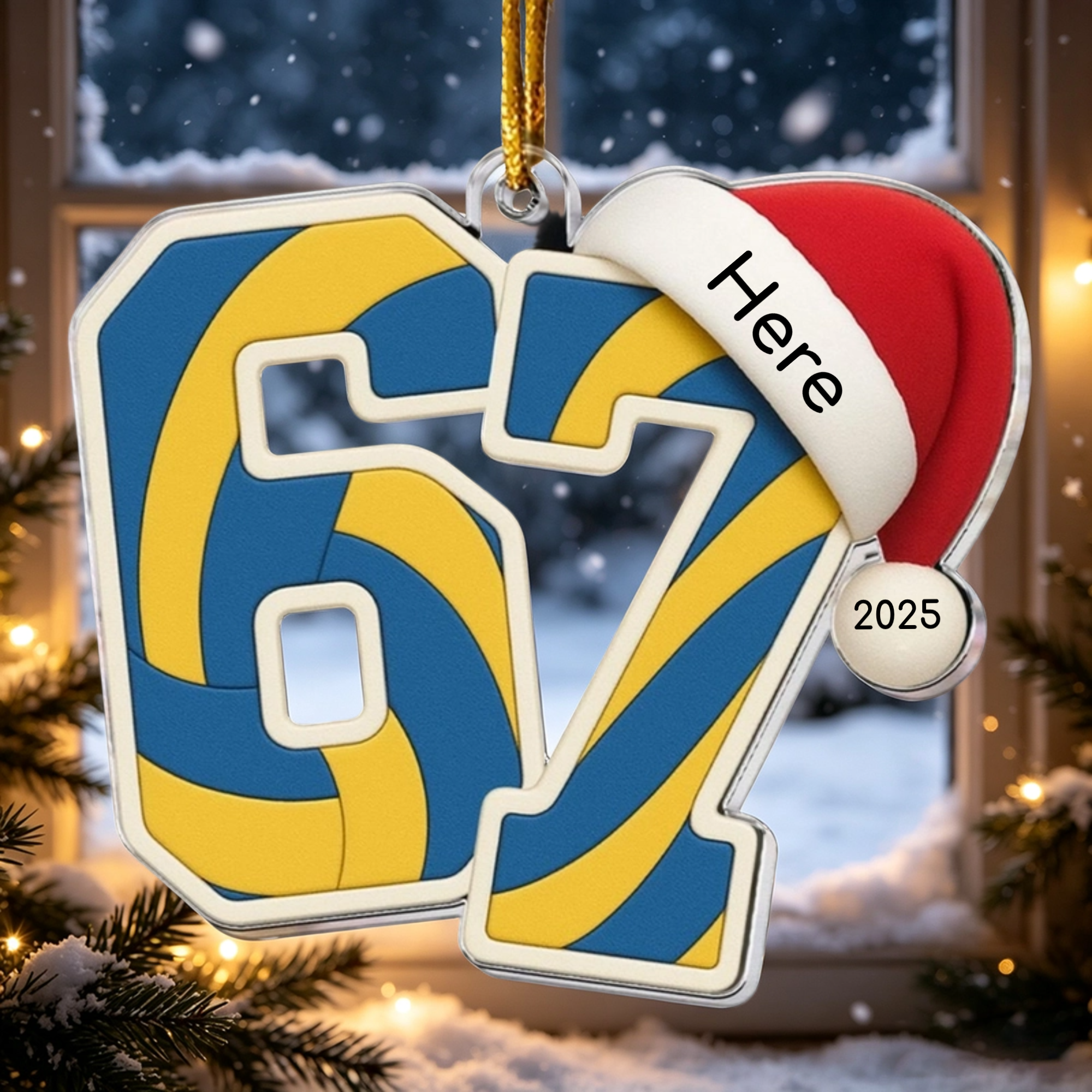 Custom Sports 67 Acrylic Ornament – Pick the Ball Pattern Add Your Own Text Fun Holiday Tree Decor &amp One-of-a-Kind Gift