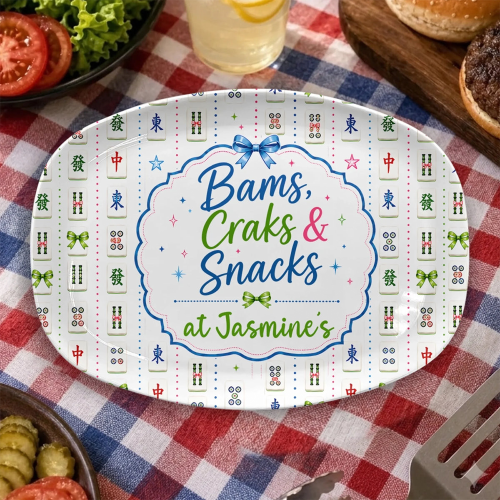 Personalized Mah‑Jong Platter Design, Custom Mahjong Snack Tray, The Perfect Gift For Mahjong Lovers
