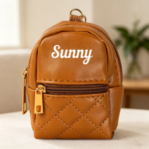 Personalized Multicolor Mini Name PU Leather Coin Earphone Bag Keychain Daily Use Birthday Anniversary Gift for Women