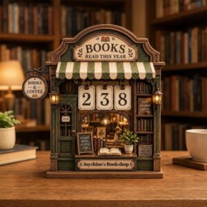 Personalized Book Tracker Sign, Books Read This Year Wooden Block Decor, Custom Bookshop Shelf Decor, Reading Counter Gift for BookLovers