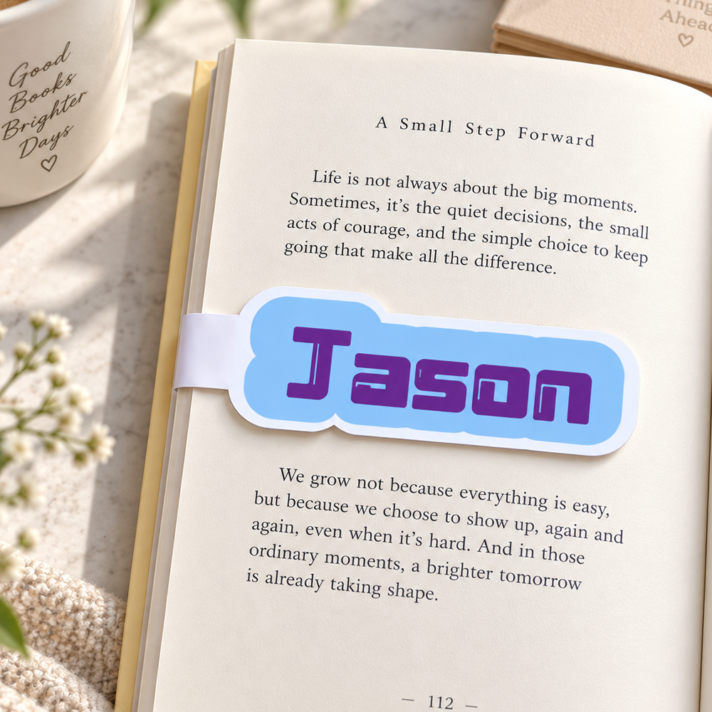 Personalized Custom Name Magnetic Bookmark, Colorful Book Lover Gift, Cute Personalized Bookmark for Readers, Students & Teachers